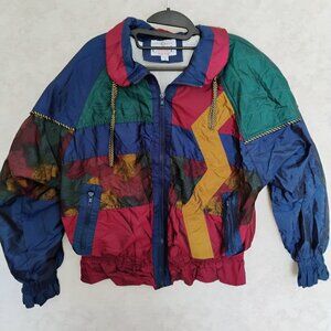 Vintage Outbrook Men's Colorblock Parachute Bomber Jacket Size Medium